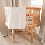 Organic Baby Blanket - Milk Pointelle Knit