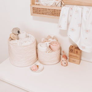 Blossom Pink - Quilted Storage Basket - SECONDS