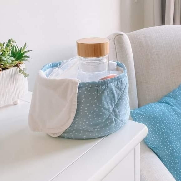 Oceanic Blue - Quilted Storage Basket