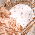 Babies Bassinet Sheet - Gender Neutral Colour - Camel - Sun - Moon - Cactus