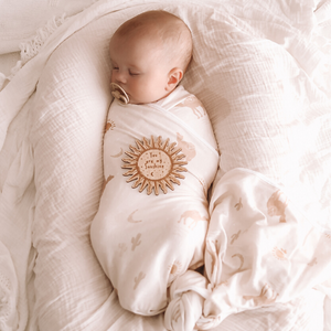 Newborn Announcement Photo - Newborn Sleeping Swaddled in Blanket - You are my sunshine