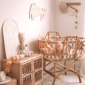 Boho Rattan Nursery Wooden Rack